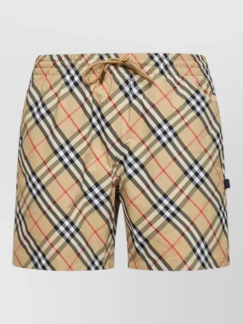 Burberry - check pattern swim shorts back pocket