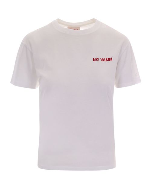 White Embroidered Crew Neck T-Shirt