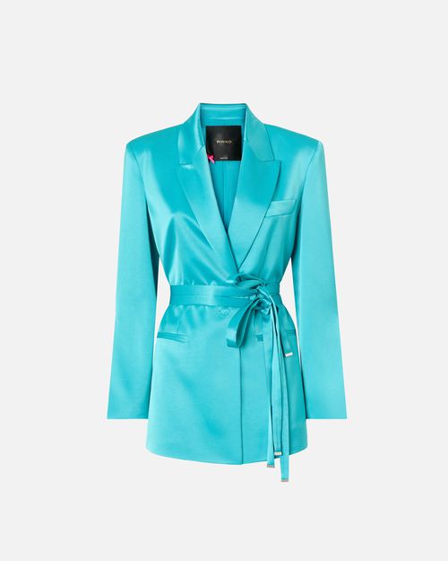 Satin jacket with belt - 36