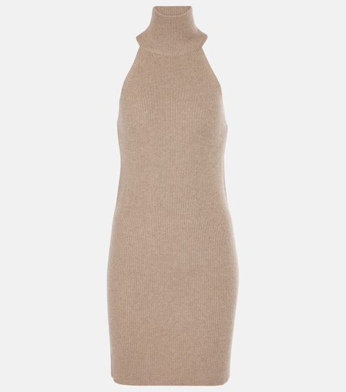 Carmen ribbed-knit cashmere minidress
