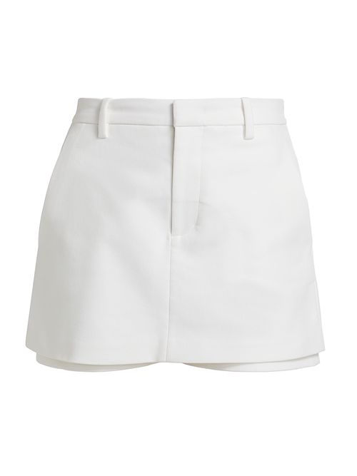Women's Mid-Rise Tailored Stretch Cotton Skort - Optic White