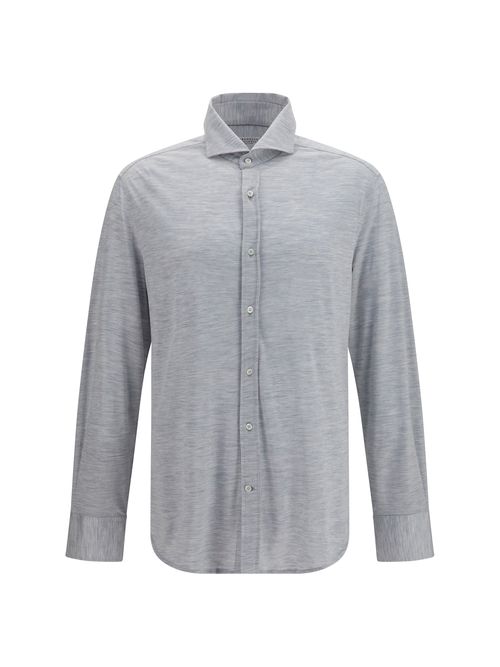 Silk and Cotton Jersey Shirt — Gray
