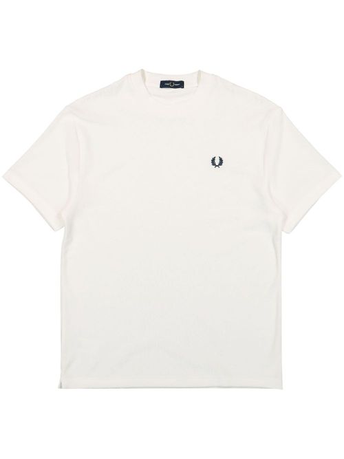 Logo-embroidered towelling T-Shirt - White