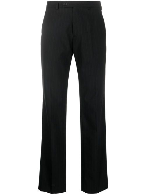 Pinstripe-pattern tailored trousers - Black