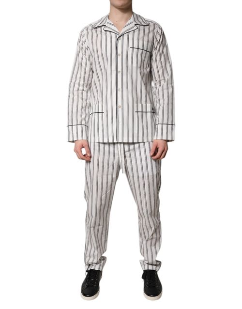 Striped Cotton Pajama Set Pajama Set — Multicolor