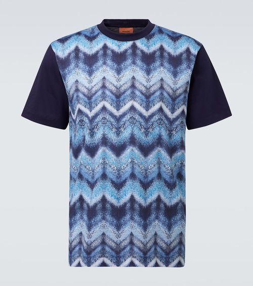 Zigzag printed cotton jersey T-shirt