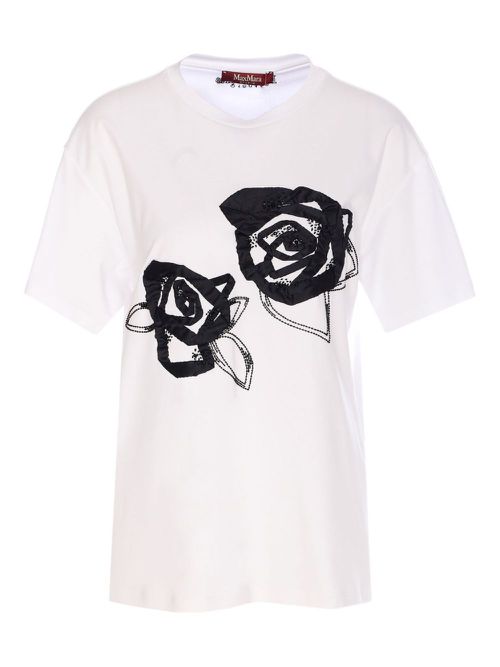 Max Mara floral-print T-Shirt - White