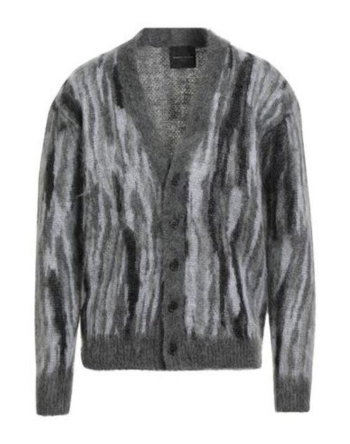 Roberto Collina Man Cardigan Grey Size 44 Mohair wool, Nylon, Wool