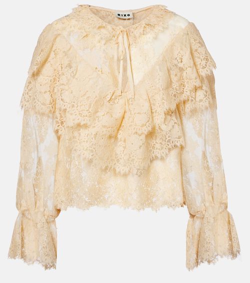 Faryn ruffled lace blouse