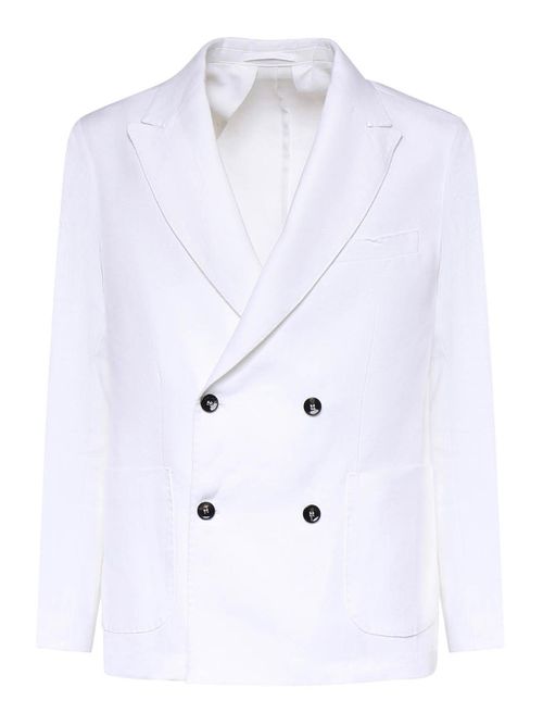 Double-Breasted Linen Blazer