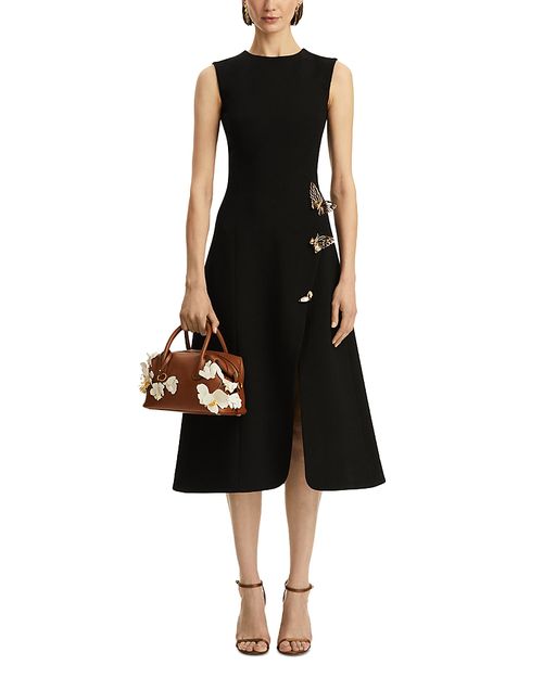Sleeveless Butterfly Detail Split Skirt Dress