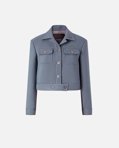 Cropped jacket with topstitching - 44