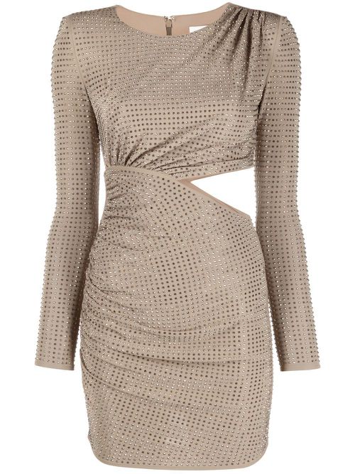Rhinestone-embellished mini dress - Grey