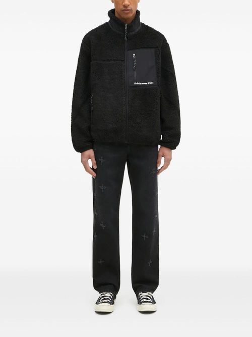 Logo-print zip-up jacket - Black