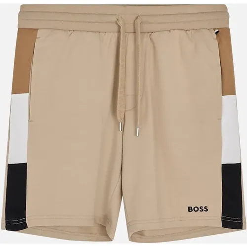Hugo Boss Men's ICONIC SHORTS - Cream - Size: L