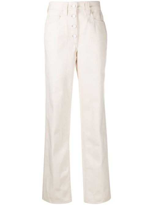 Button-fly flared jeans - Neutrals