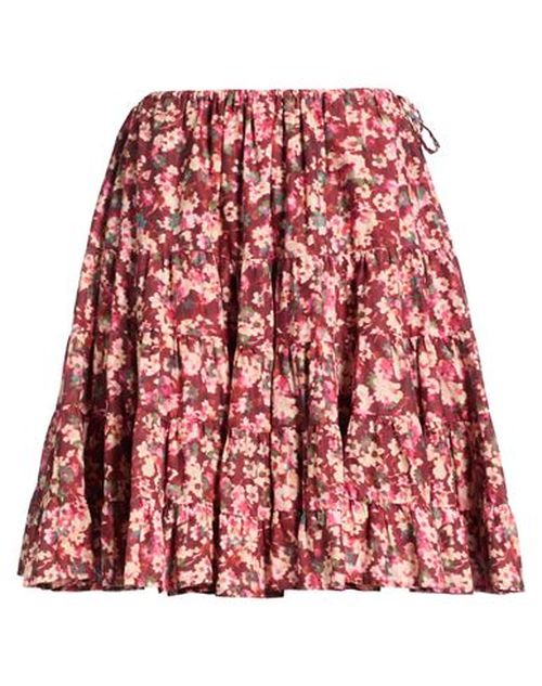 Woman Mini skirt Burgundy Size M Cotton