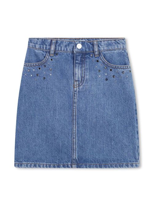Rhinestone-embellished denim skirt - Blue