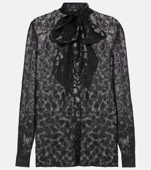 Jacquard satin blouse