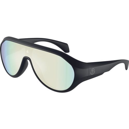 Moncler Uniseks Moncler ME8009U BOMBOLLE 50306J Zonnebrillen Geïnjecteerd Blauw Blauw Rotonde Spiege