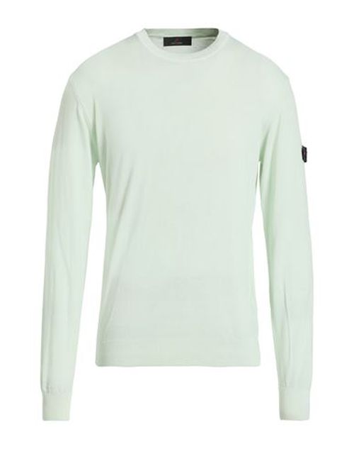 Man Sweater Light green Size M Cotton