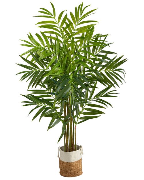 Handmade 8Ft King Palm Artificial Tree With 12 Bendable Branches In Jute & Cotton Planter