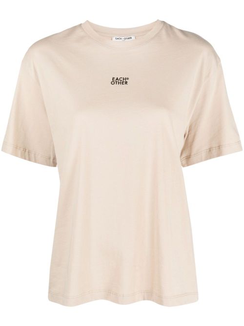 Logo-print crew-neck T-shirt - Neutrals
