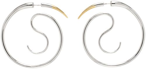 Panconesi Silver & Gold Spina Upside Down Hoop Earrings