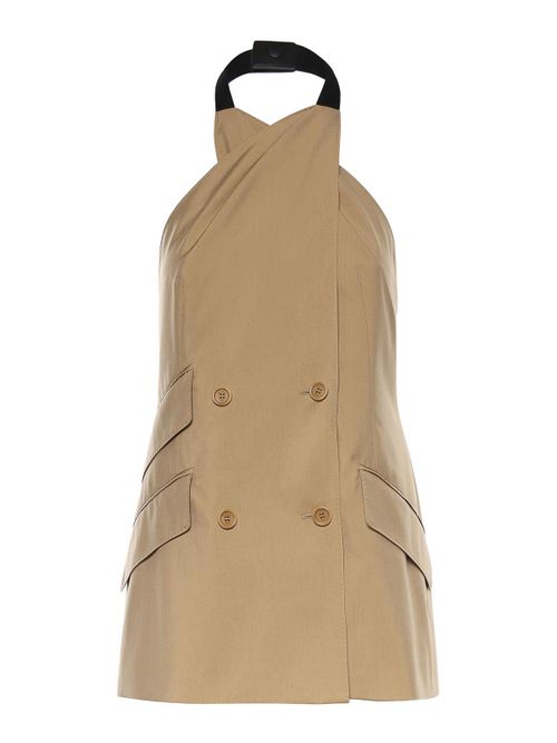 Sleeveless Wool And Silk Poplin Jacket