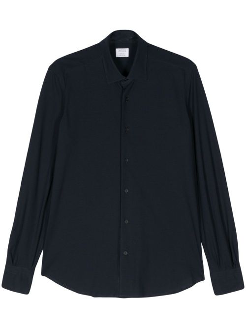 Tonal stitching cotton shirt - Blue