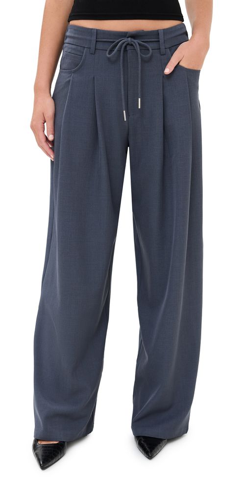 Slouch Tie Up Pants Slate
