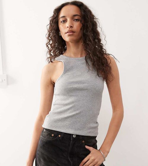 Elevated double layer structured racer vest in grey