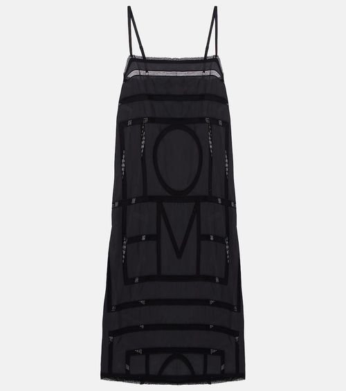 Embroidered silk midi dress