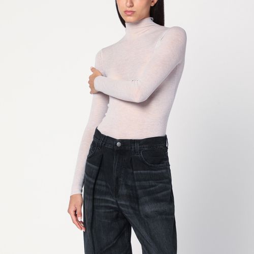 6397 Ivory Semi-Sheer Turtleneck