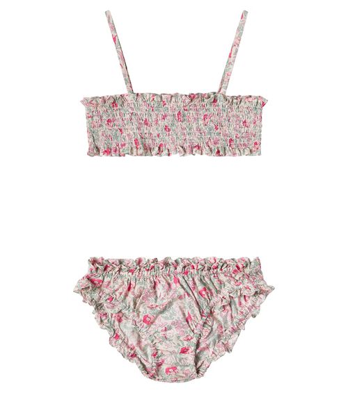 Finlay floral shirred cotton bikini