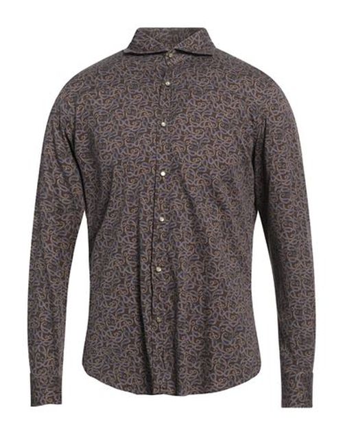 Man Shirt Dark brown Size 15 Cotton