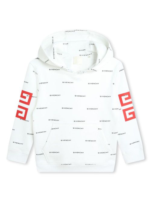 4G logo-print cotton-blend hoodie - White