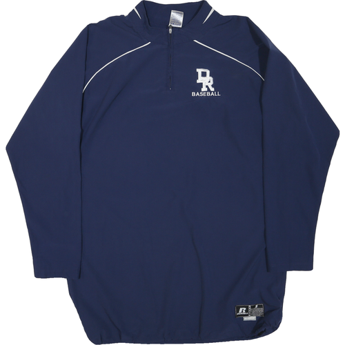 RUSSELL ATHLETIC Mens Navy Blue Track Jacket S Polyester Blend DR Baseball Zip