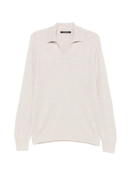 Ribbed Cotton Sweater with Classic Crew Collar