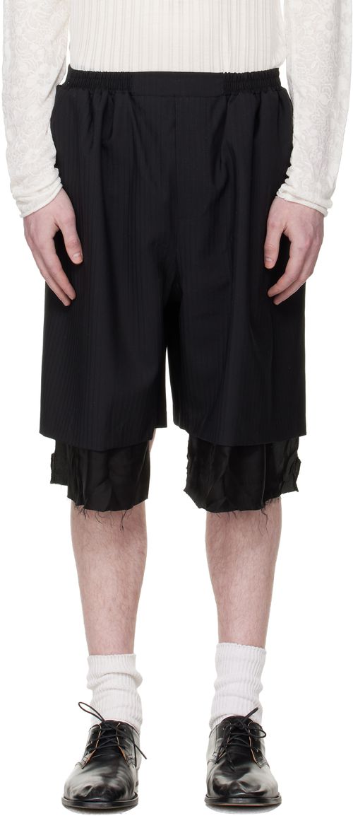 Black Exploded Lining Shorts