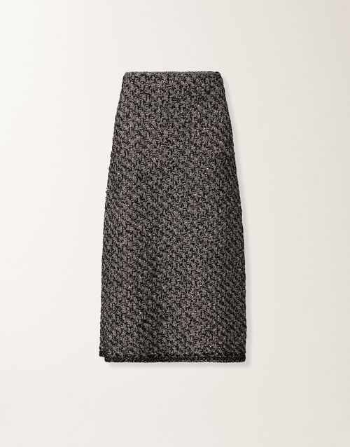 Tweed skirt with a denim effect and midnight blue sequins
