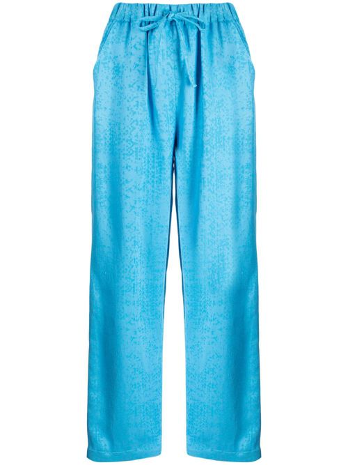 Torin abstract-print linen lounge trousers - Blue