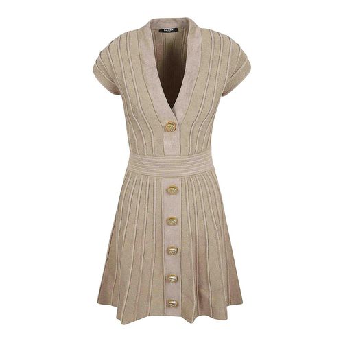 V-Neck Ribbed Mini Dress