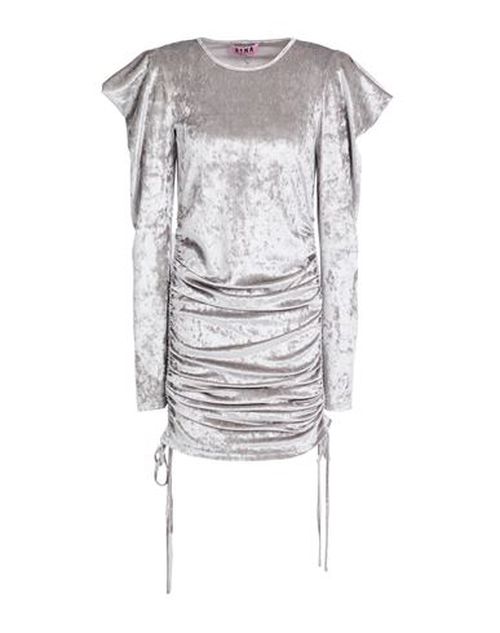 Woman Mini dress Grey Size 6 Polyester, Elastane