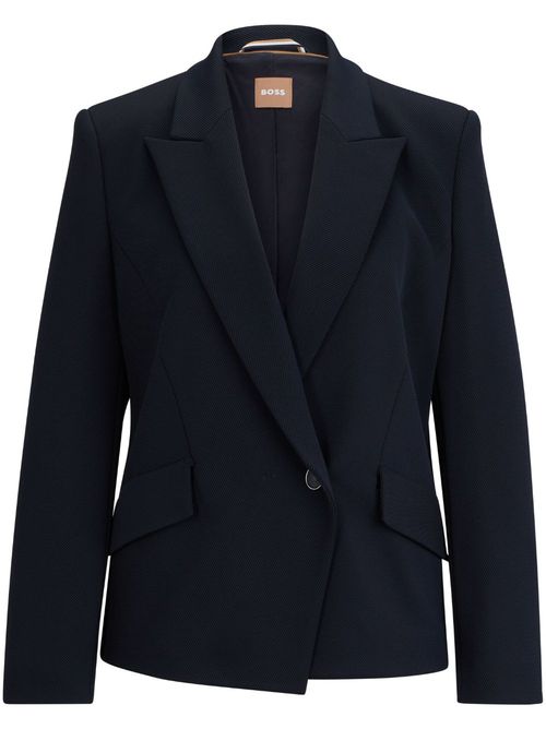 Single-breasted off-centre blazer - Blue