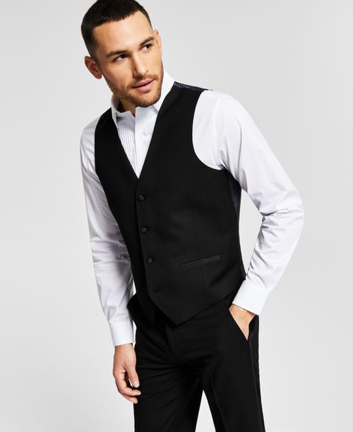 Alfani | Men's Classic-Fit Stretch Black Tuxedo Vest, Created for Macy's -  Black