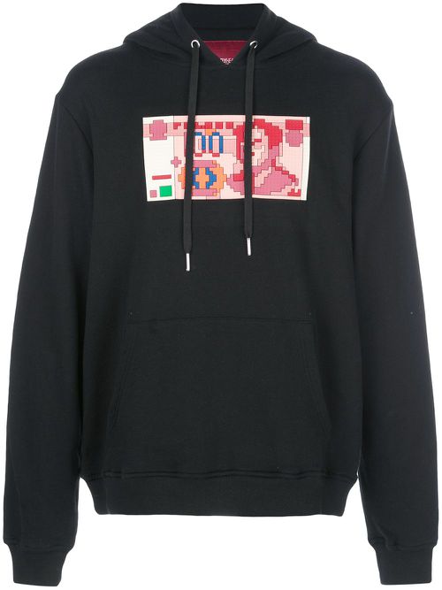 Note printed hoodie - Black
