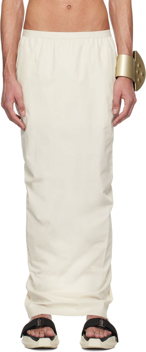 Rick Owens Off-White Hollywood Soft Pillar Long Skirt