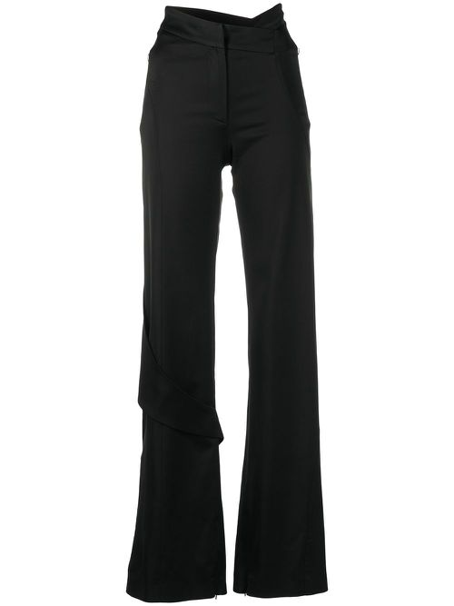 Asymmetric wide-leg trousers - Black