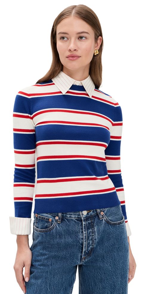 Porla Collared Sweater Americana Stripe